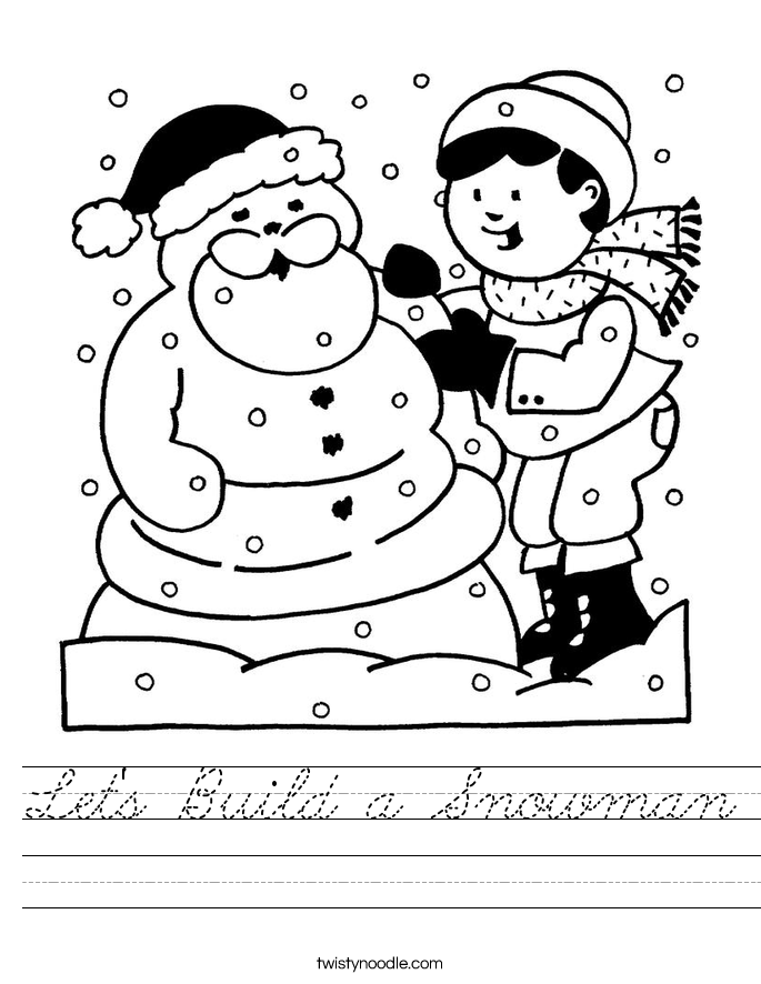 Let's Build a Snowman Worksheet