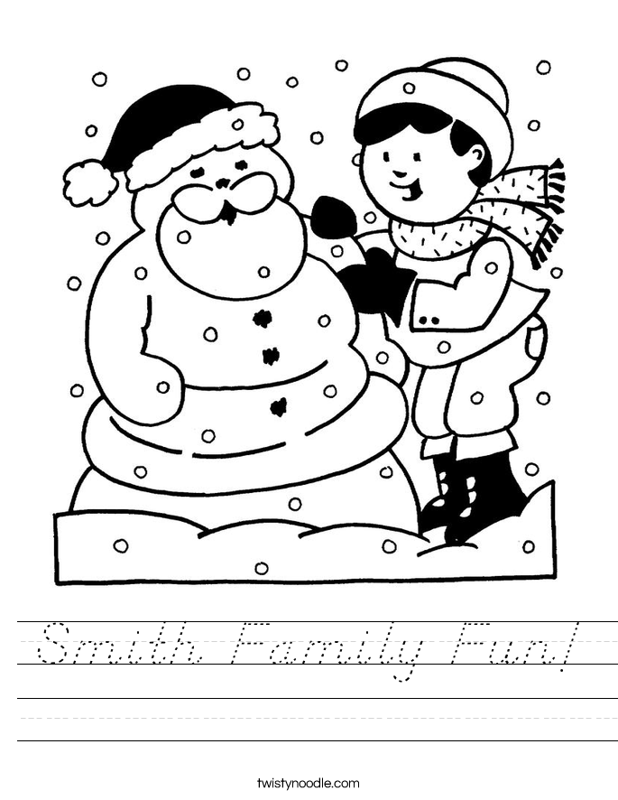 Smith Family Fun! Worksheet