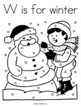 W is for winter Coloring Page