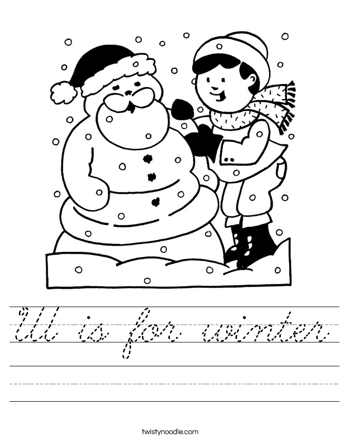 W is for winter Worksheet