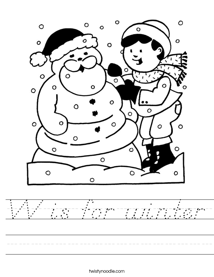 W is for winter Worksheet