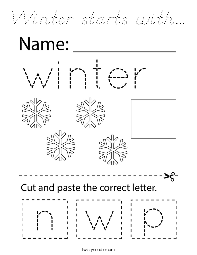 Winter starts with... Coloring Page