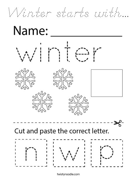 Winter starts with... Coloring Page