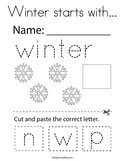 Winter starts with Coloring Page