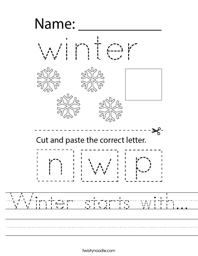 Winter starts with... Worksheet