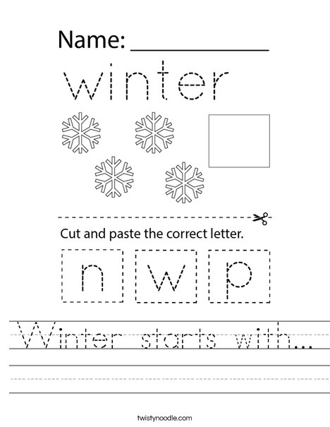 Winter starts with... Worksheet