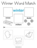 Winter Word Match Coloring Page