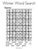 Winter Word Search Coloring Page