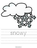 snowy Worksheet