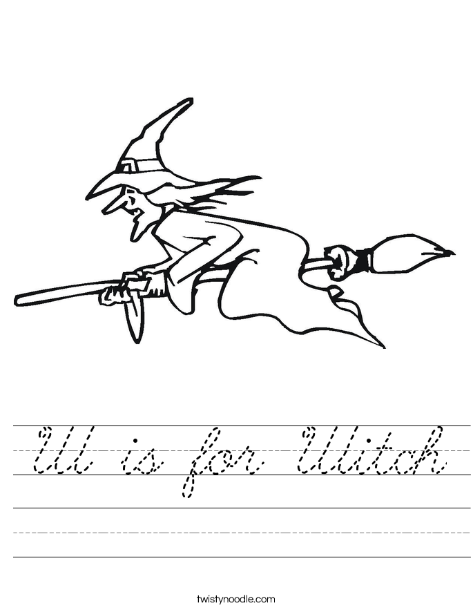 W is for Witch Worksheet