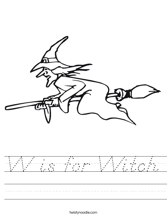 W is for Witch Worksheet