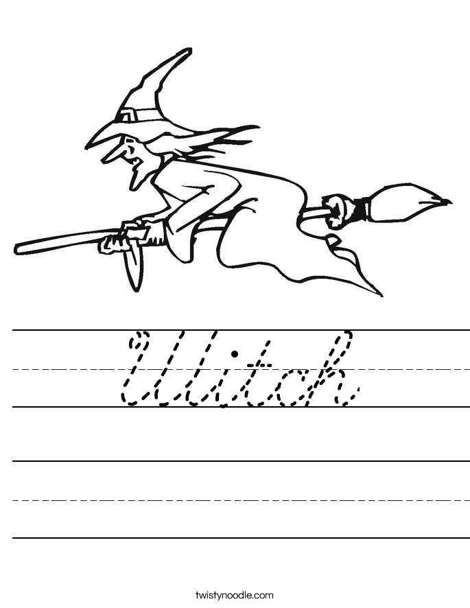 Witch Worksheet
