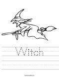 Witch Worksheet