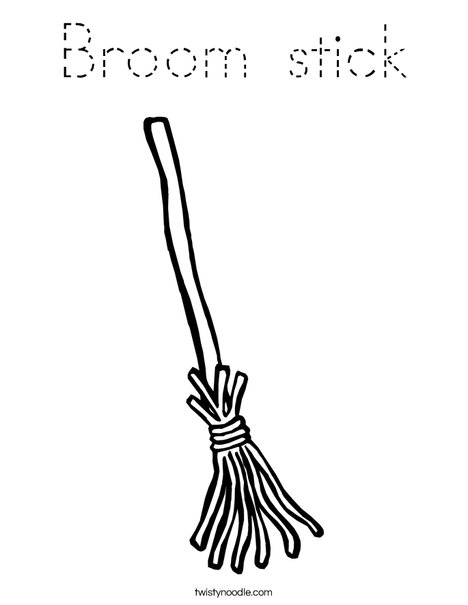 Witch's Broom Coloring Page