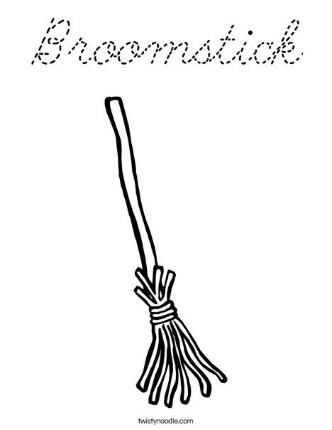 Witch's Broom Coloring Page