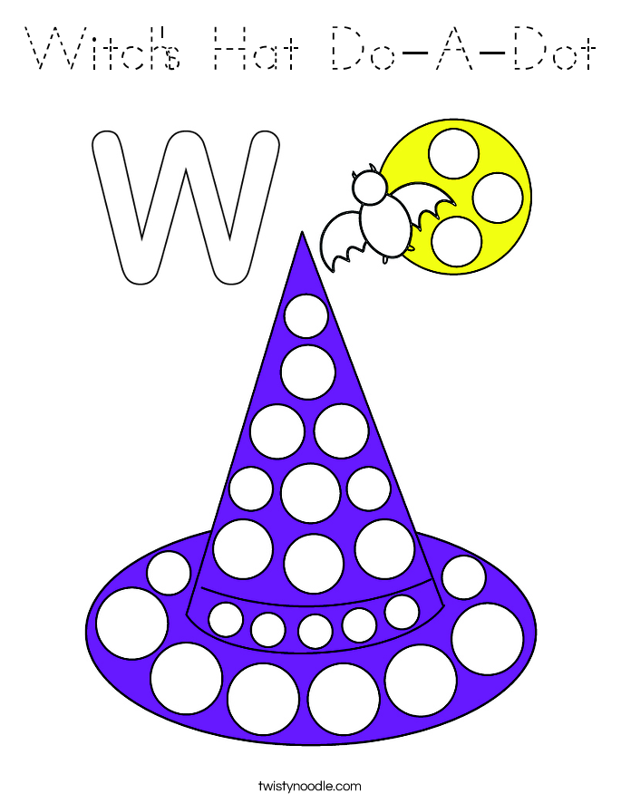 Witch's Hat Do-A-Dot Coloring Page