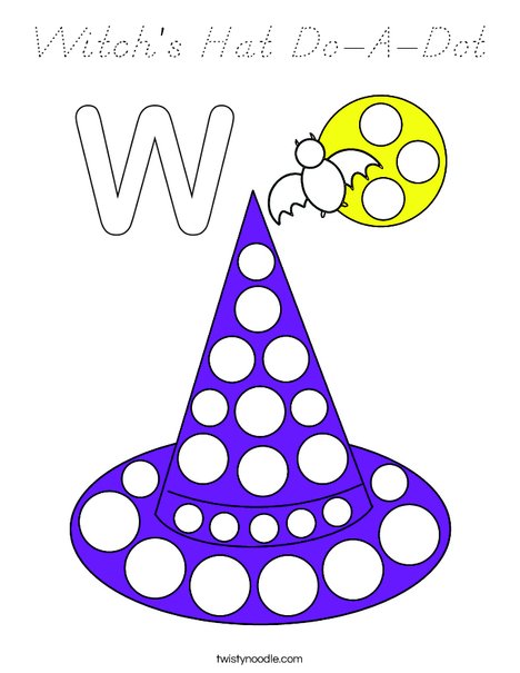 Witch's Hat Do-A-Dot Coloring Page