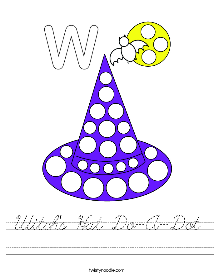 Witch's Hat Do-A-Dot Worksheet