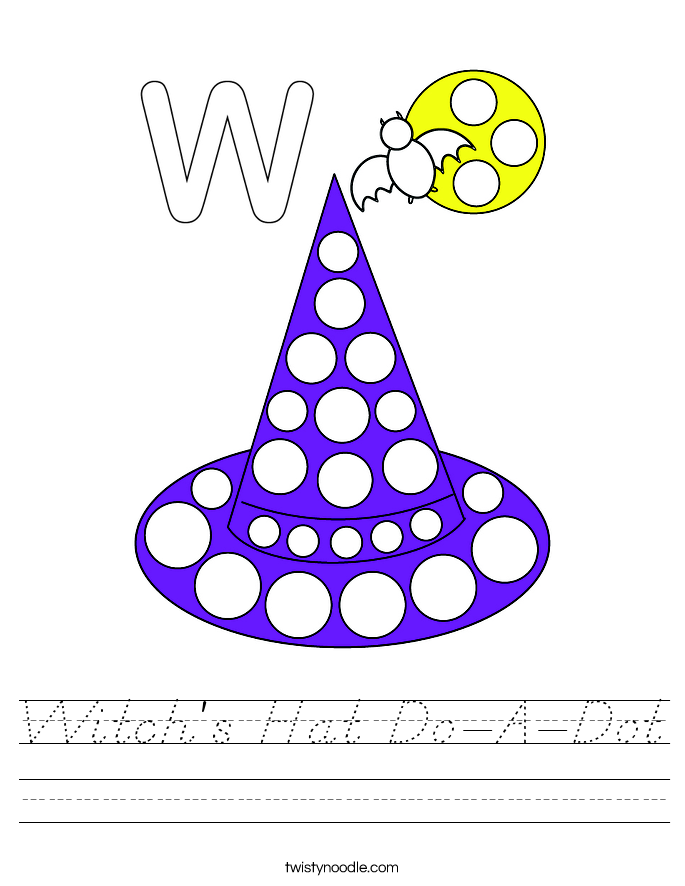 Witch's Hat Do-A-Dot Worksheet