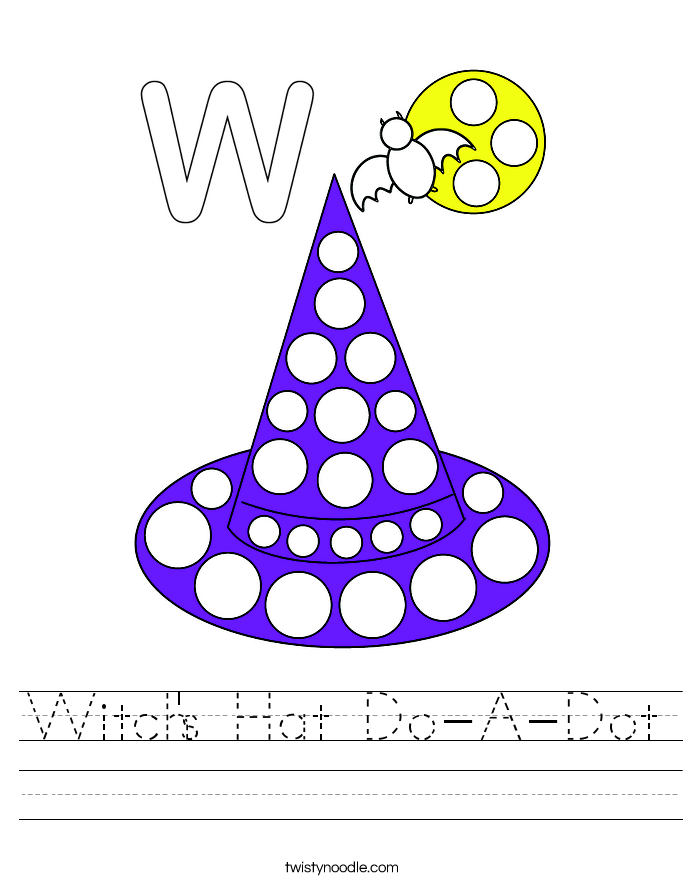 Witch's Hat Do-A-Dot Worksheet