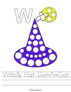 Witch's Hat Do-A-Dot Handwriting Sheet