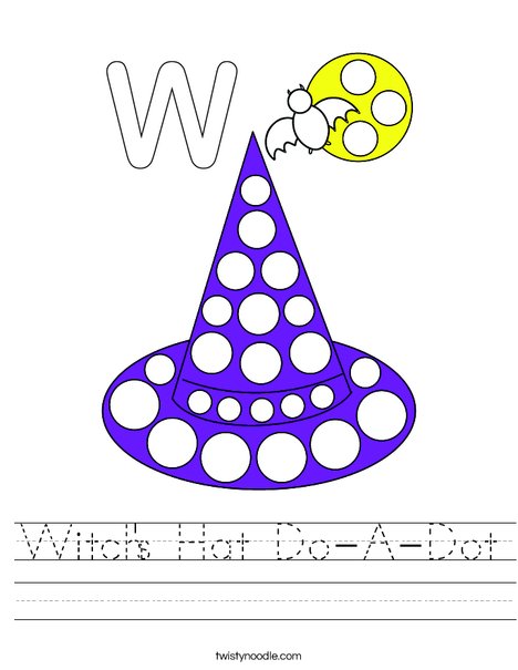 Witch's Hat Do-A-Dot Worksheet