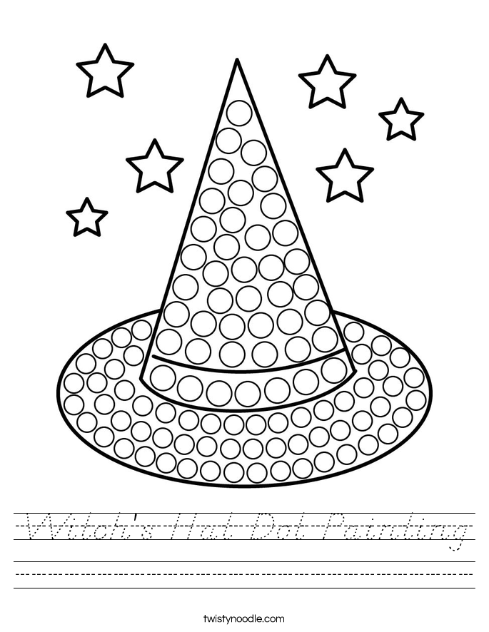 Witch's Hat Dot Painting Worksheet