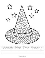 Witch's Hat Dot Painting Handwriting Sheet