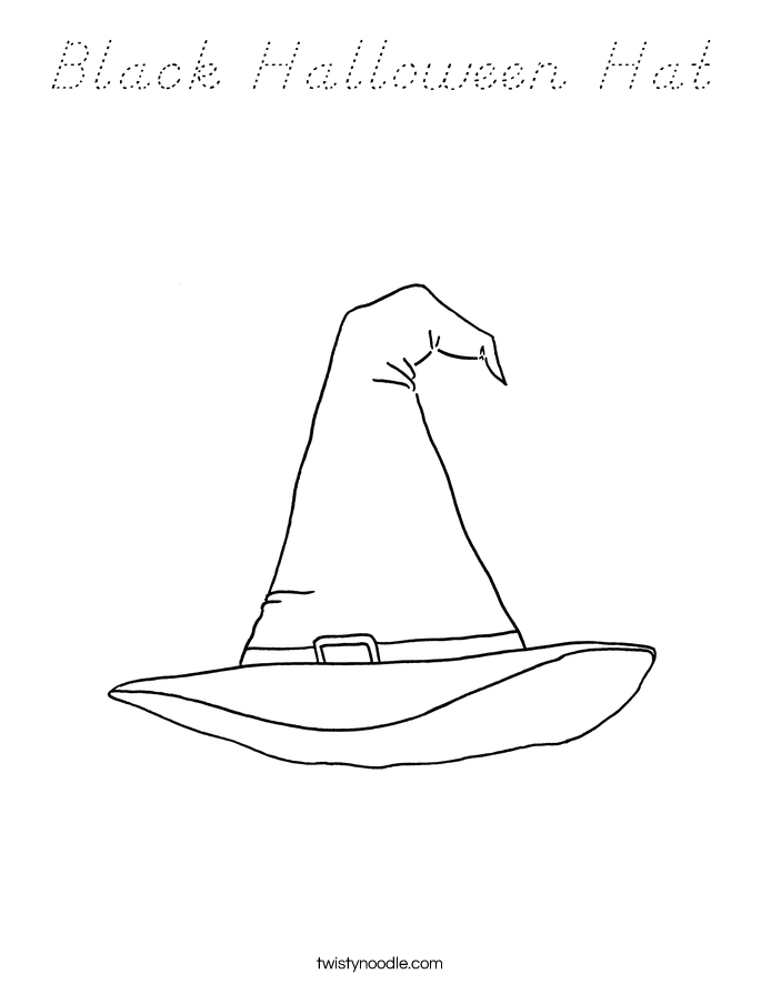Black Halloween Hat Coloring Page