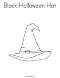 Black Halloween Hat Coloring Page