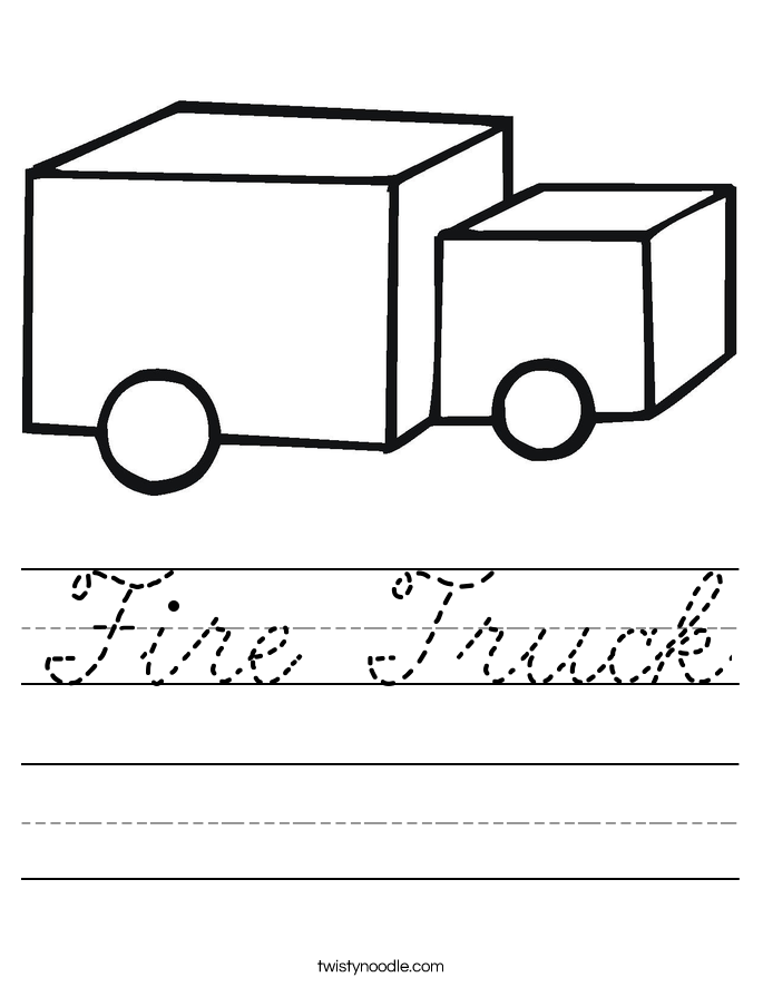 Fire Truck Worksheet