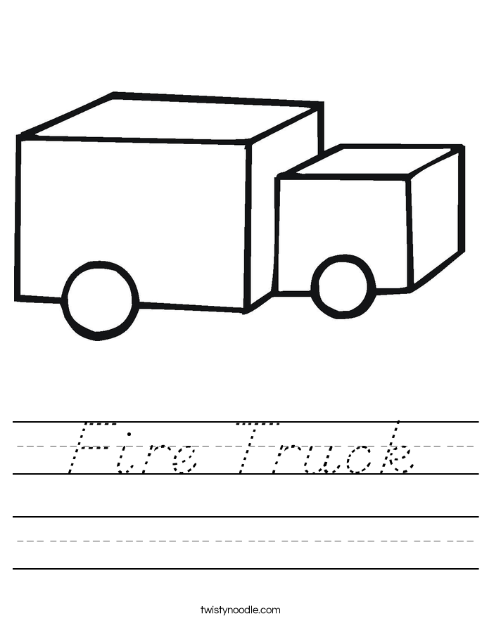 Fire Truck Worksheet