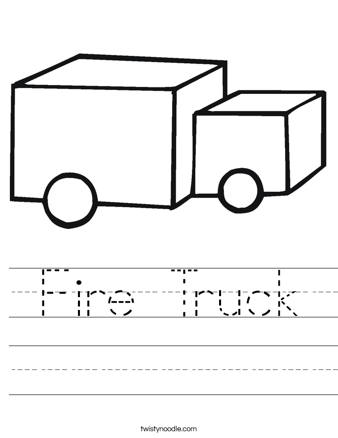 Fire Truck Worksheet