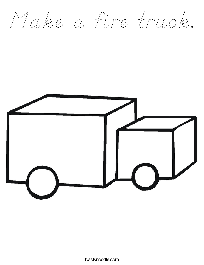 Make a fire truck. Coloring Page