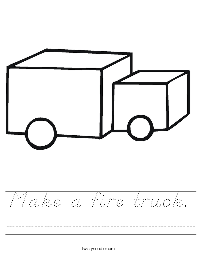 Make a fire truck. Worksheet