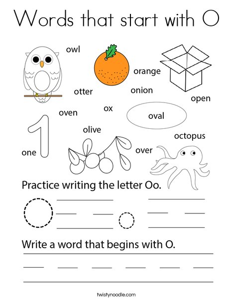 o words for kids