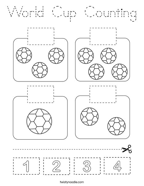 World Cup Counting Coloring Page