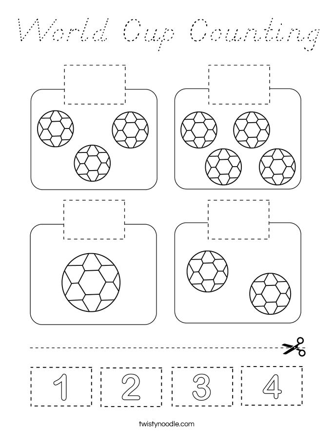 World Cup Counting Coloring Page