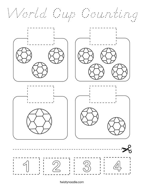 World Cup Counting Coloring Page