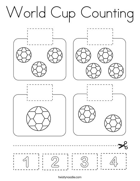 World Cup Counting Coloring Page