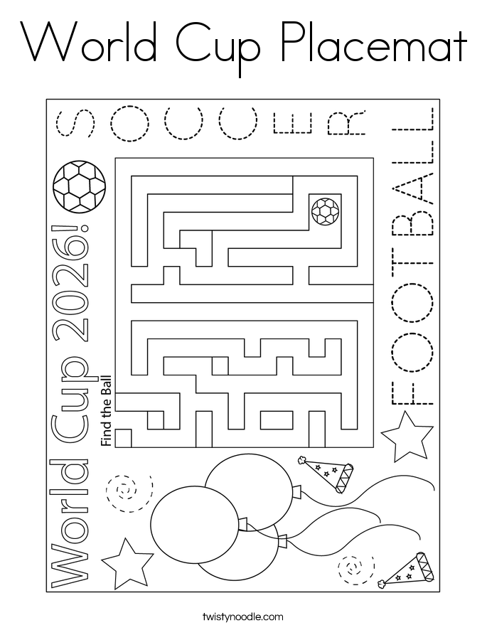 World Cup Placemat Coloring Page