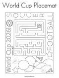 World Cup Placemat Coloring Page