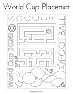 World Cup Placemat Coloring Page