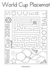 World Cup Placemat Coloring Page