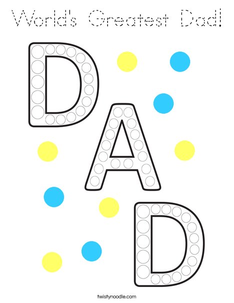 World's Greatest Dad! Coloring Page