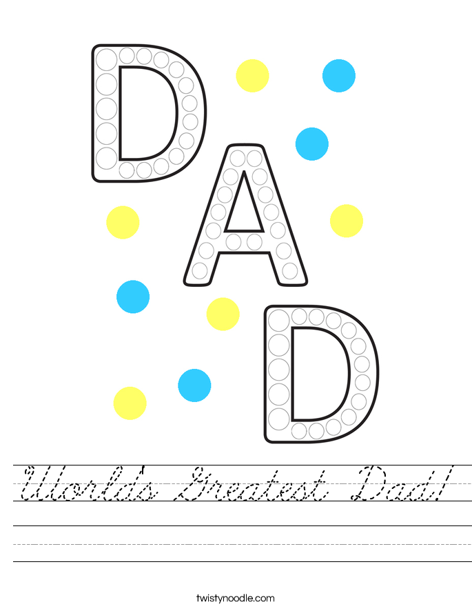 World's Greatest Dad! Worksheet
