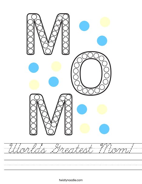 World's Greatest Mom! Worksheet