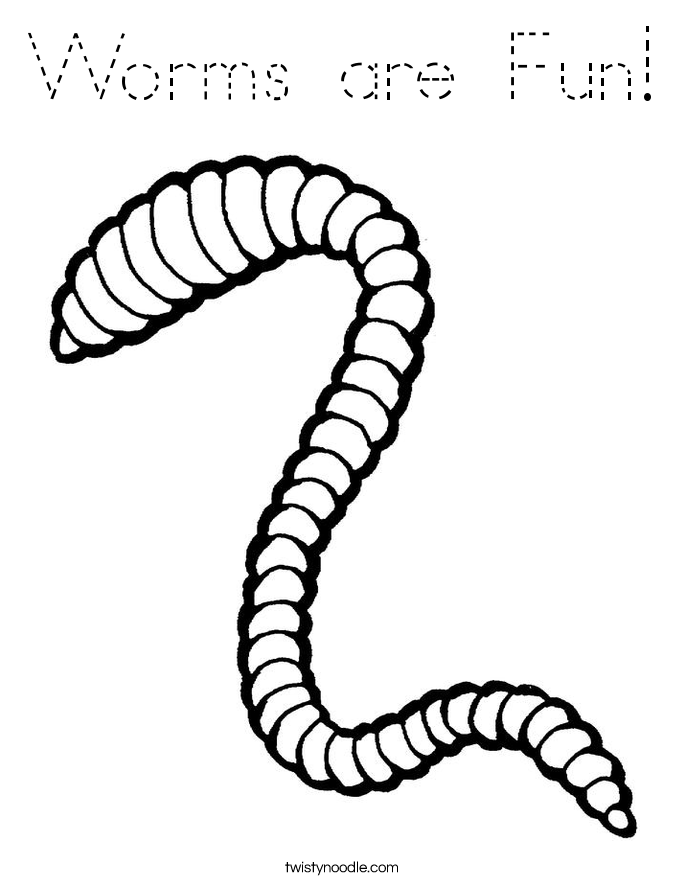 Worms are Fun! Coloring Page