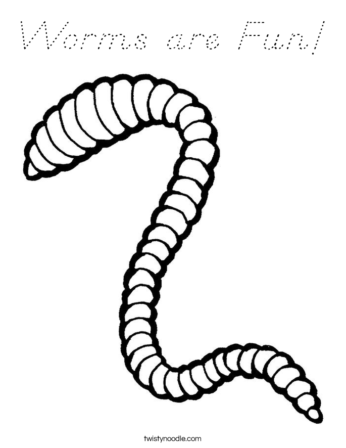 Worms are Fun! Coloring Page