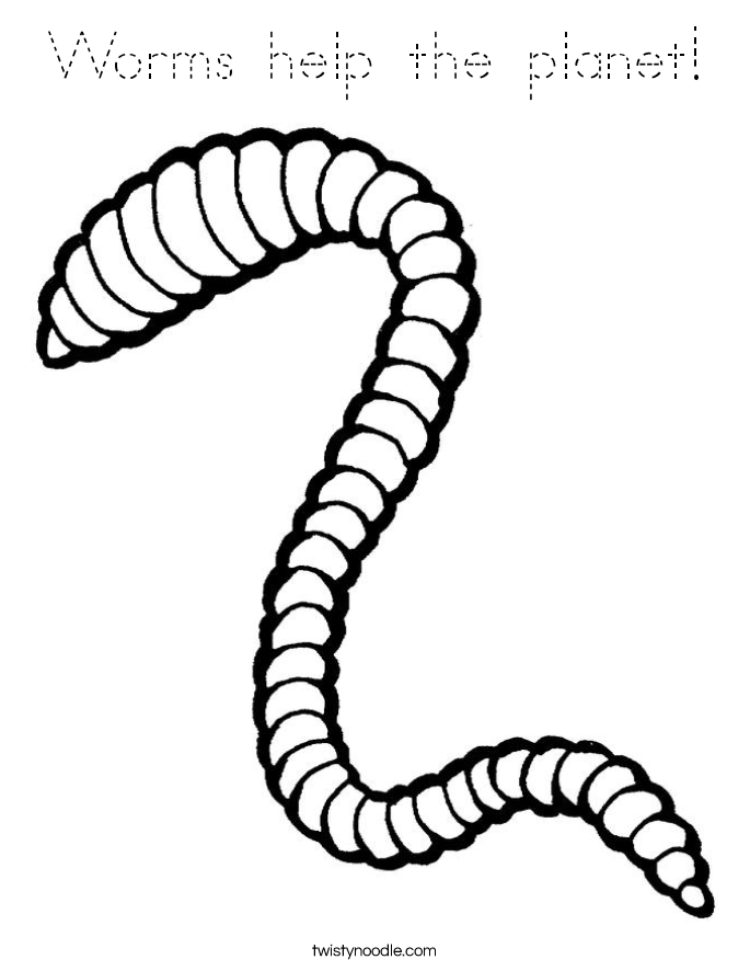 Worms help the planet! Coloring Page